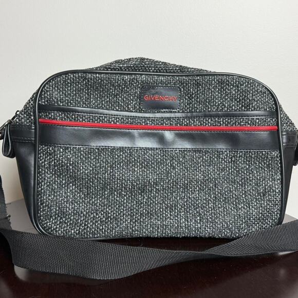 Vintage Givenchy 80s-90s Grey Tweed Travel Bag Set - Picture 2 of 8